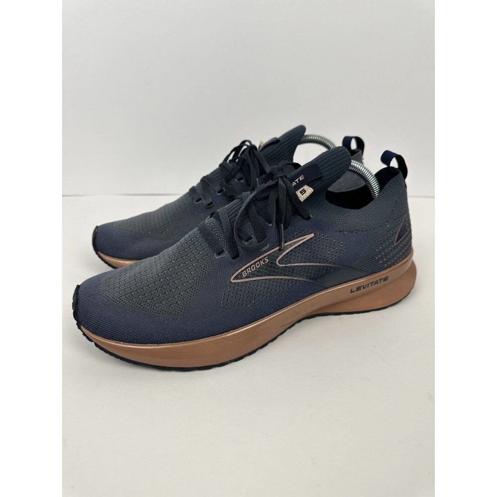 Brooks Levitate 5 Womens Size 11.5 B Running Shoes Blue Copper Athletic Sneakers